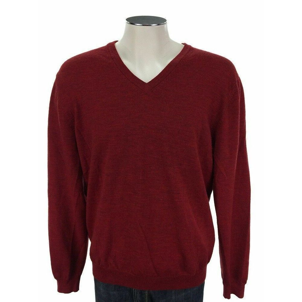 Brooks Brothers 346 Merino Wool Vneck Sweater L Pullover Golf Mens
